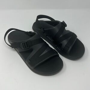 CHACO Black Chillos Sport Rubber Adjustable Strap Sandals Size 11